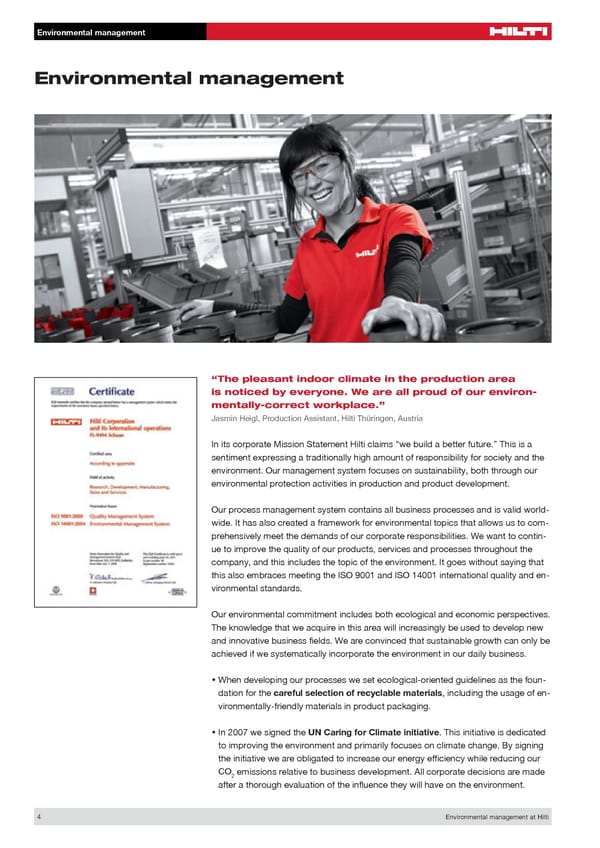 Environmental Management at Hilti - Page 4