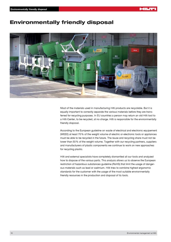 Environmental Management at Hilti - Page 10