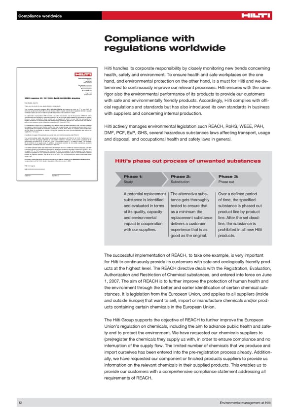 Environmental Management at Hilti - Page 12