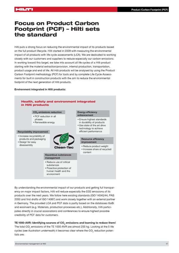 Environmental Management at Hilti - Page 17