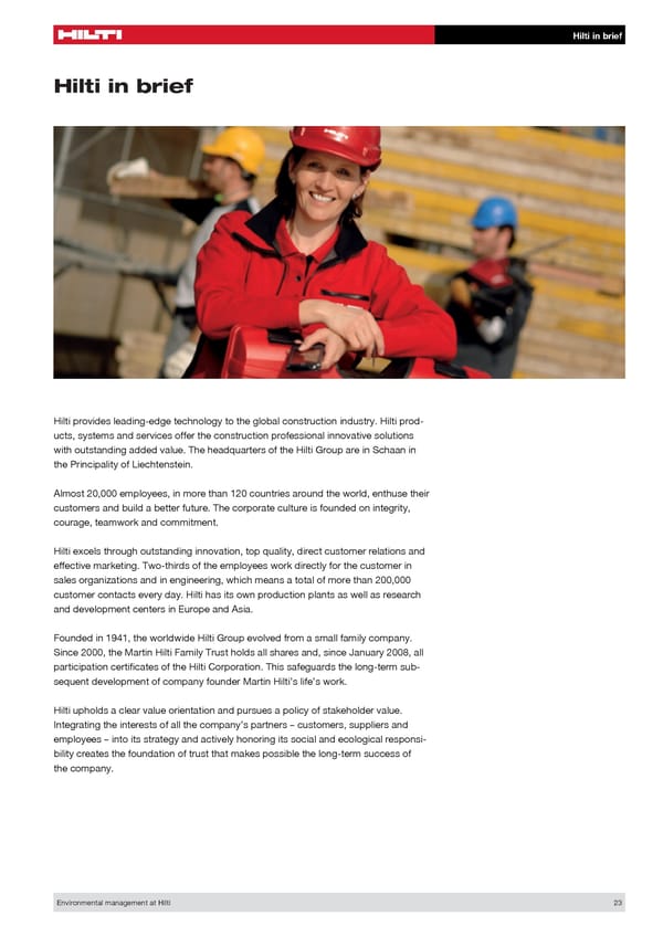 Environmental Management at Hilti - Page 23