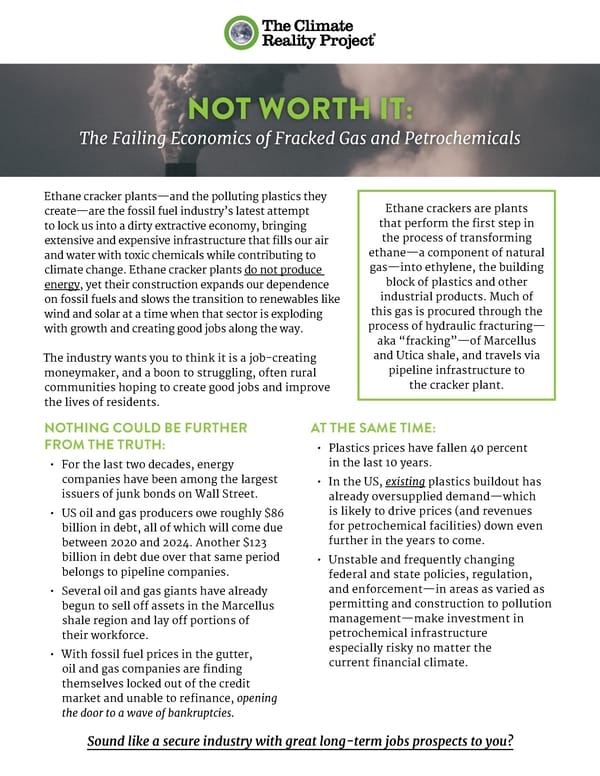 Not Worth it: Fracked Gas and Petrochemical - Page 1