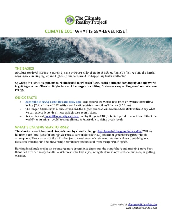 Climate101: Sea Level Rise - Page 1